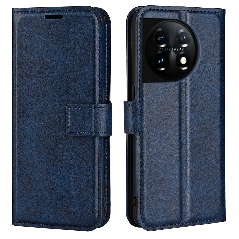 Shockproof Phone Case For OnePlus 11 5G PU Leather Stand Wallet Calf Texture Square Magnetic Clasp Phone Cover Shockproof Phone Case For OnePlus 11 5G PU Leather Stand Wallet Calf Texture Square Magnetic Clasp Phone Cover